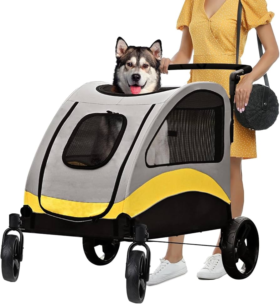 ペットカート バギー 大型犬用 多頭飼い用 介護用 ペットキャリー Amazon.co.jp: ペットカート 大型犬 4輪 一体型 犬用カート